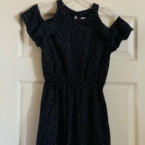 Abercrombie kids cold shoulder polka dot dress